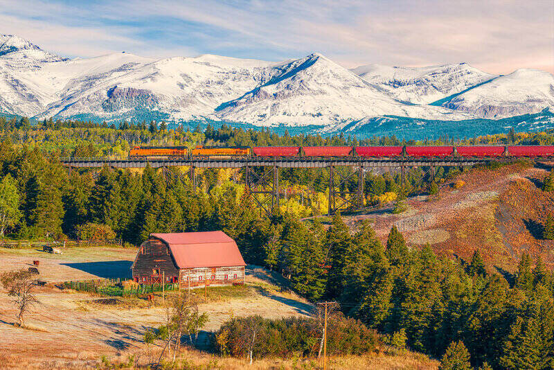 East Glacier Park Village’s rural landscape, across Two Medicine River